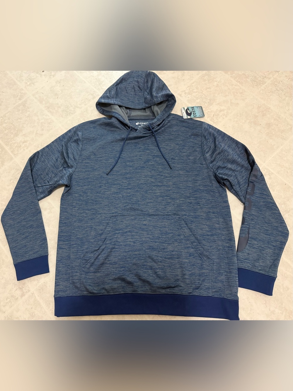 Costa Heathered Blue Men’s XL Hooded Pullover NWT